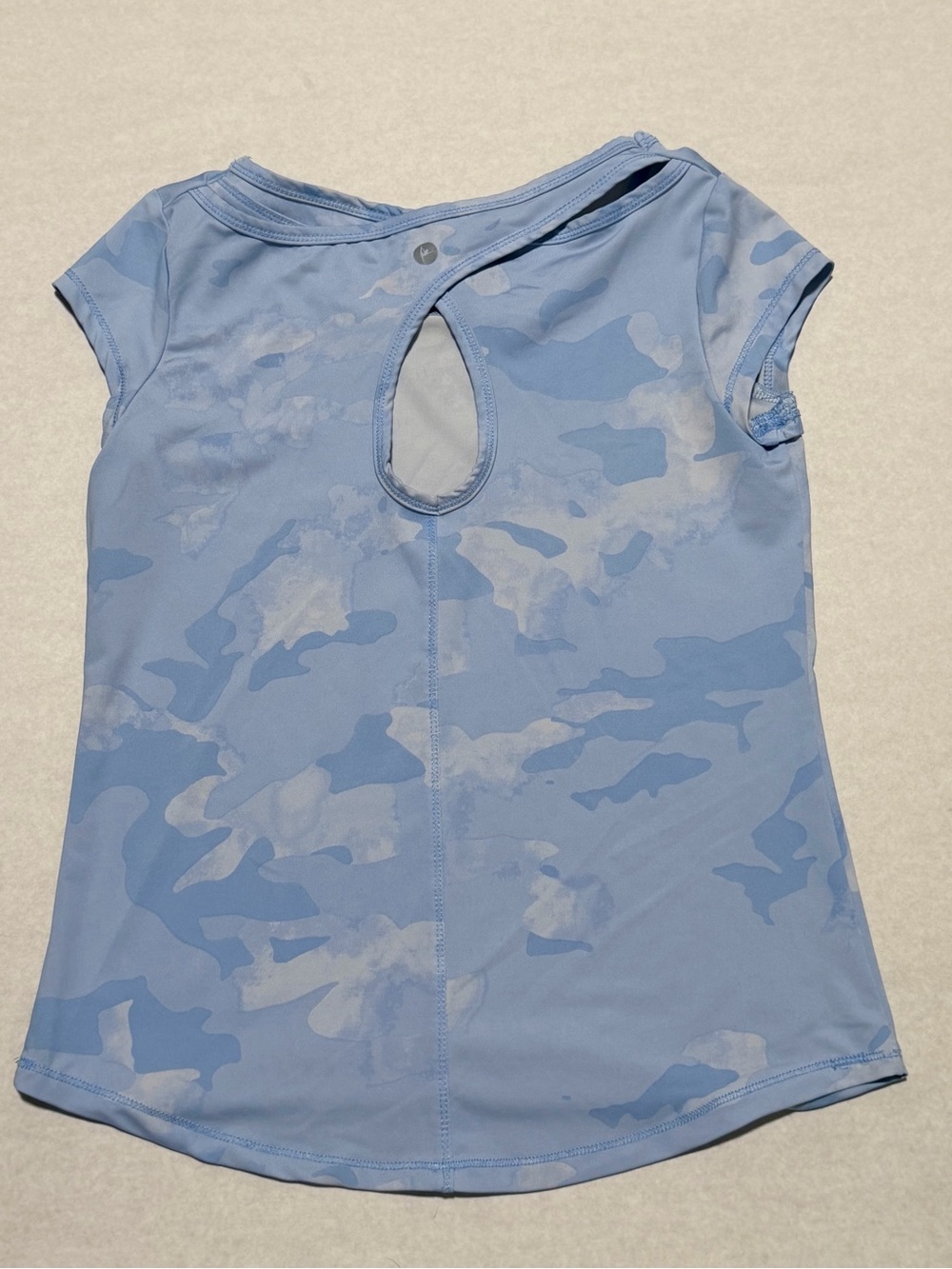 90 Degree by Reflex Girls Blue Camo Athletic Cap Sleeve Top - Size M (10) - Picture 5 of 8